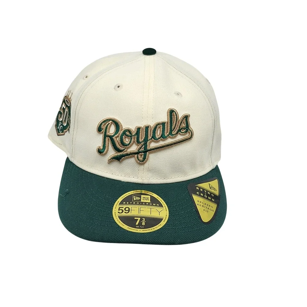 Kansas City‎ Royals Hat Cap Fitted Mens 7 3/8 MLB Baseball 50th New Era